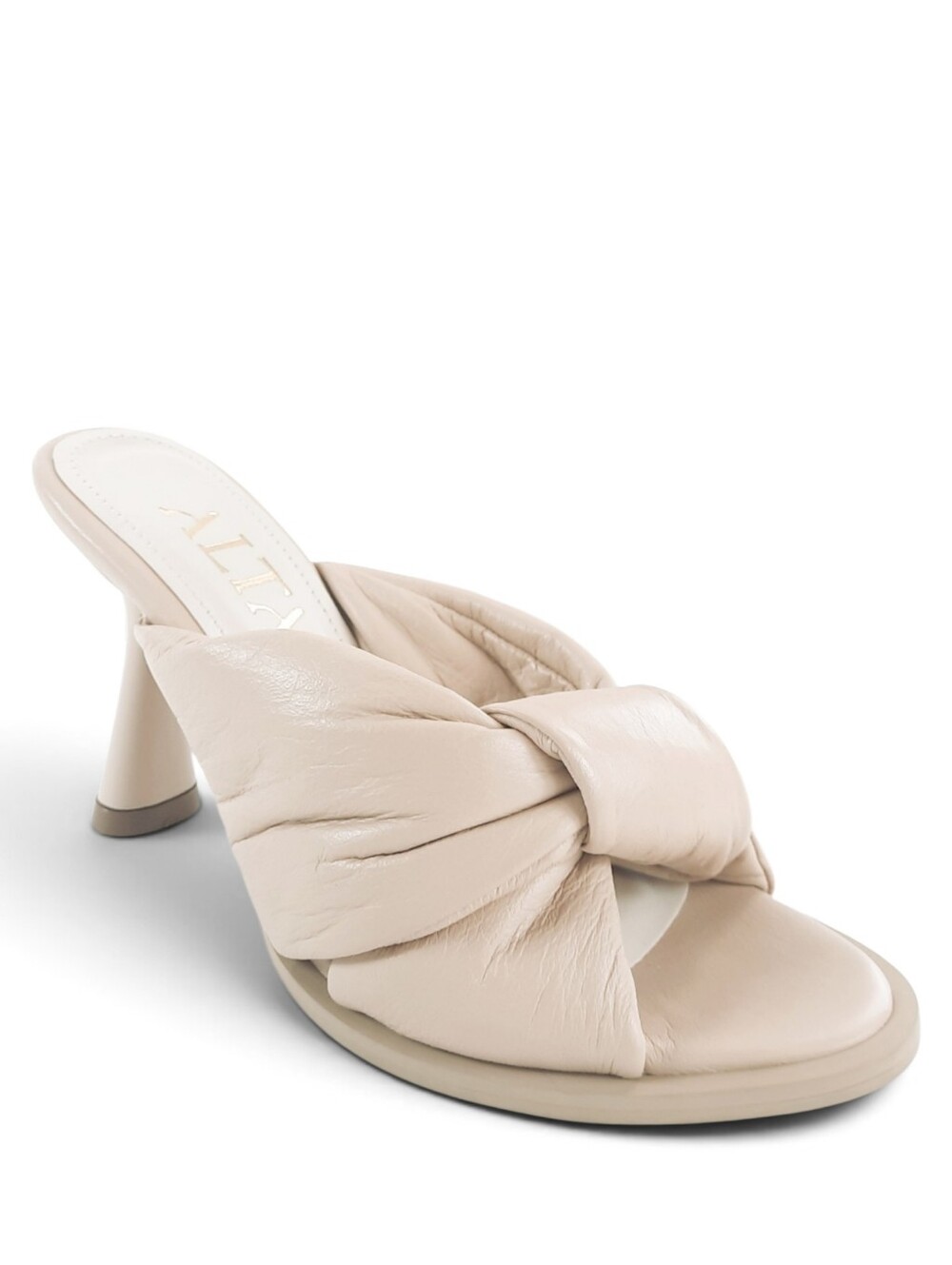 Luxury Colombian ALTA Nude Taupe Padded Knotted Heels Sandal Leather Puffy 6